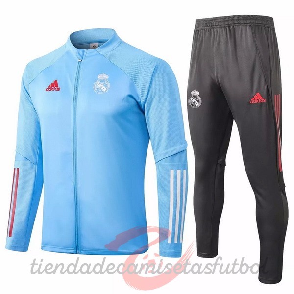 Chandal Real Madrid 2020 2021 Gris Azul Claro Camisetas Originales Baratas
