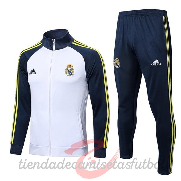 Chandal Real Madrid 2022 2023 Blanco Amarillo Camisetas Originales Baratas