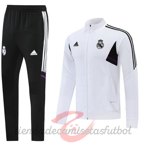 Chandal Real Madrid 2022 2023 Blanco II Negro Camisetas Originales Baratas