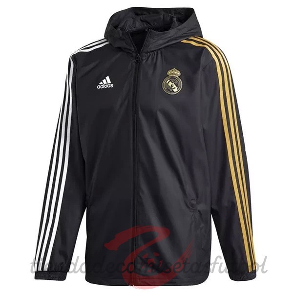 Rompevientos Real Madrid 2020 2021 Negro Amarillo Camisetas Originales Baratas