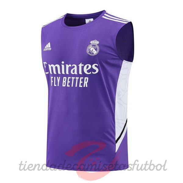 Camiseta Sin Mangas Real Madrid 2022 2023 Purpura Blanco Camisetas Originales Baratas