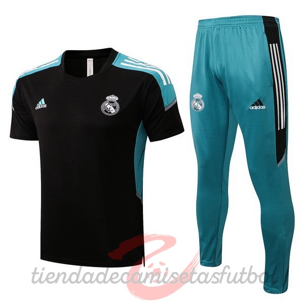 Entrenamiento Conjunto Completo Real Madrid 2022 2023 Negro Verde Camisetas Originales Baratas