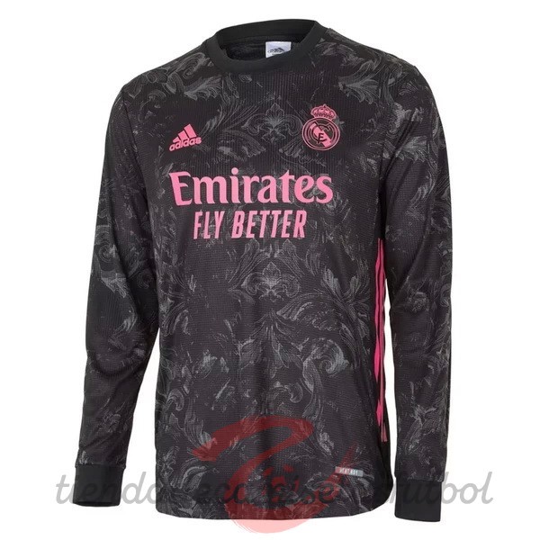 Tercera Manga Larga Real Madrid 2020 2021 Negro Camisetas Originales Baratas