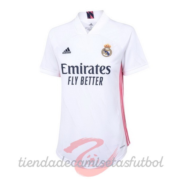 Casa Camiseta Mujer Real Madrid 2020 2021 Blanco Camisetas Originales Baratas