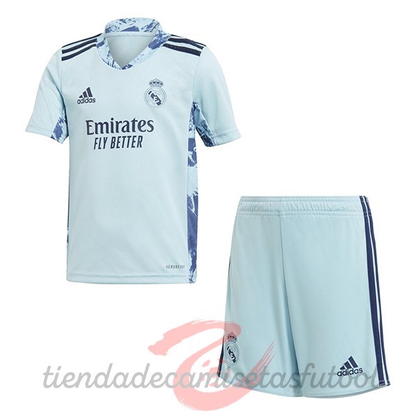 Casa Conjunto De Niños Portero Real Madrid 2020 2021 Azul Camisetas Originales Baratas