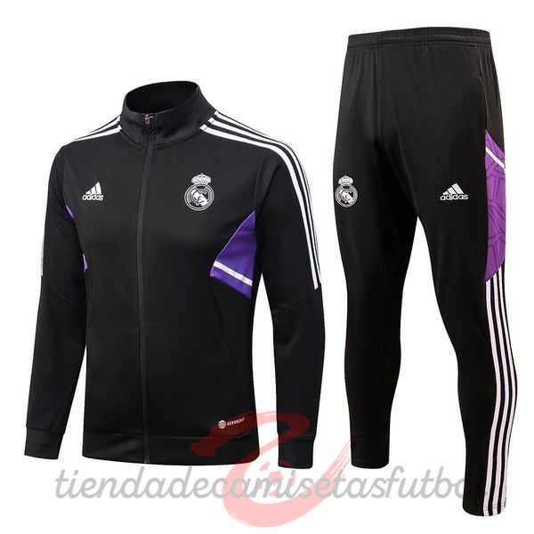 Chandal Niños Real Madrid 2022 2023 Negro I Purpura Camisetas Originales Baratas