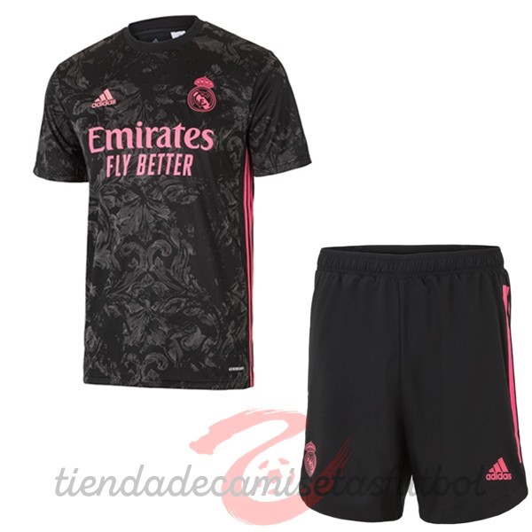 Tercera Conjunto De Niños Real Madrid 2020 2021 Negro Camisetas Originales Baratas