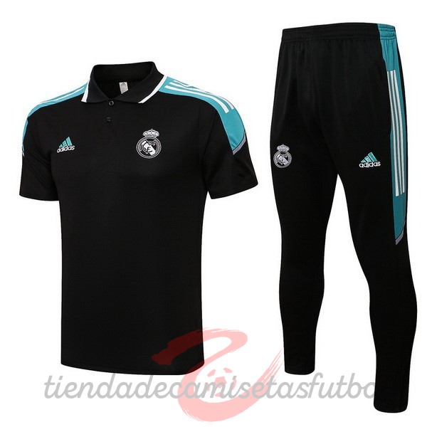Conjunto Completo Polo Real Madrid 2022 2023 Negro Verde Camisetas Originales Baratas