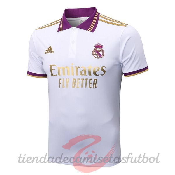 Polo Real Madrid 2022 2023 Blanco Purpura Camisetas Originales Baratas