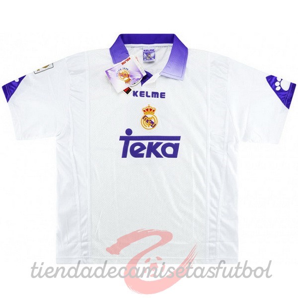 Casa Camiseta Real Madrid Retro 1997 1998 Blanco Camisetas Originales Baratas