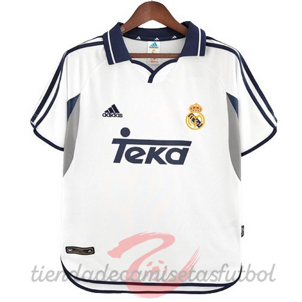 Casa Camiseta Real Madrid Retro 2000 2001 Blanco Camisetas Originales Baratas