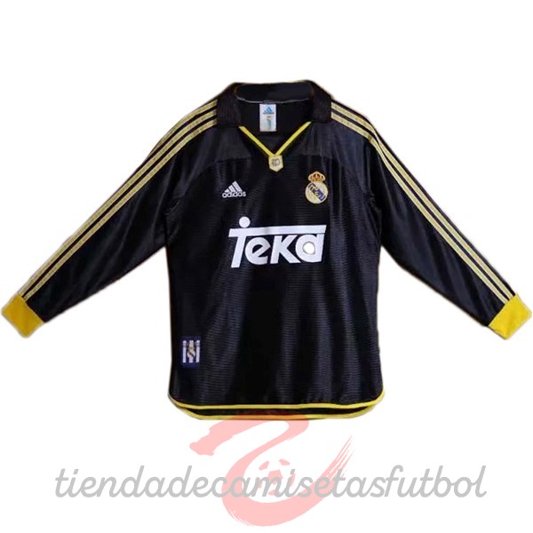 Segunda Camiseta Manga Larga Real Madrid Retro 1999 2000 Negro Camisetas Originales Baratas