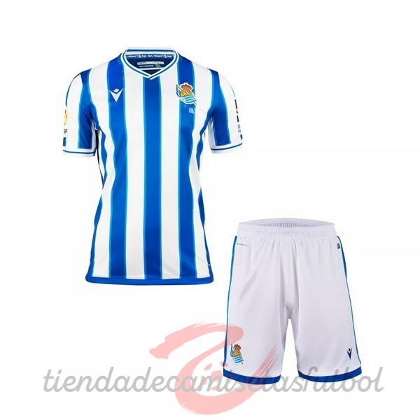 Casa Conjunto De Niños Real Sociedad 2020 2021 Blanco Azul Camisetas Originales Baratas