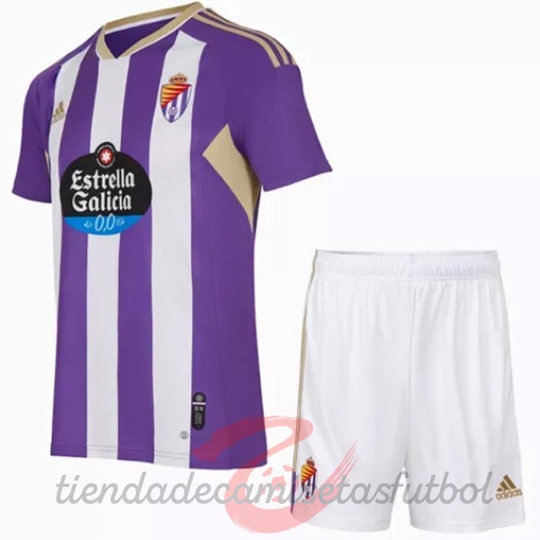 Casa Conjunto De Niños Real Valladolid 2022 2023 Purpura Camisetas Originales Baratas