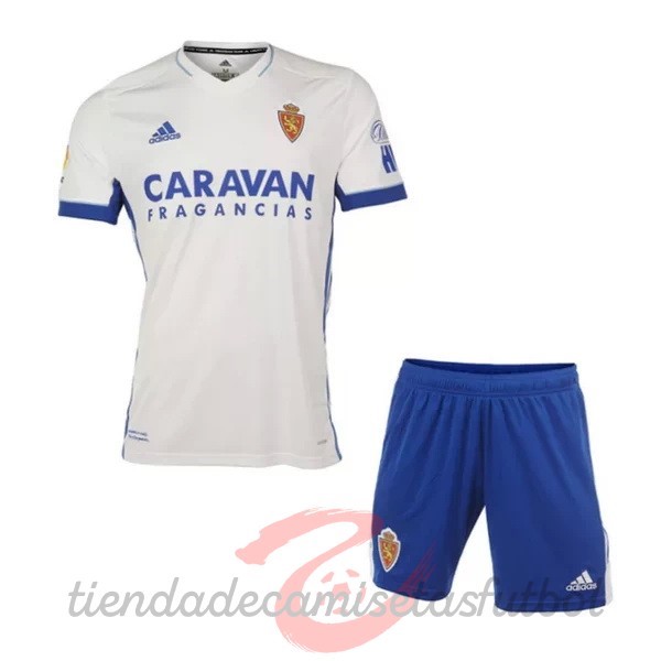 Casa Conjunto De Niños Real Zaragoza 2020 2021 Blanco Azul Camisetas Originales Baratas