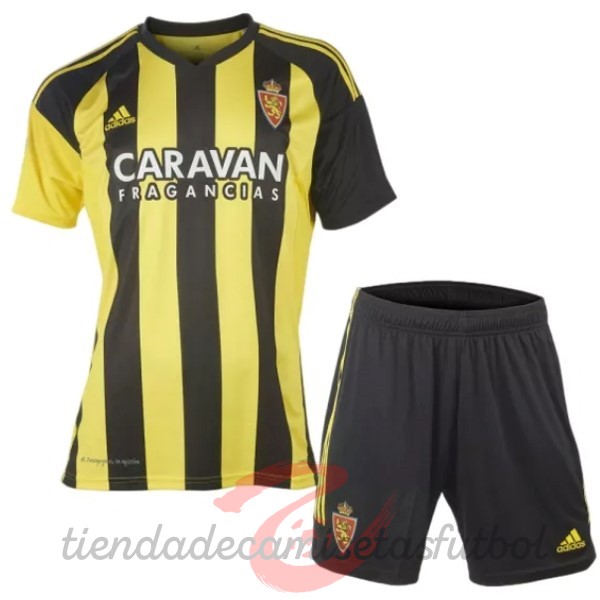Segunda Conjunto De Niños Real Zaragoza 2022 2023 Amarillo Camisetas Originales Baratas