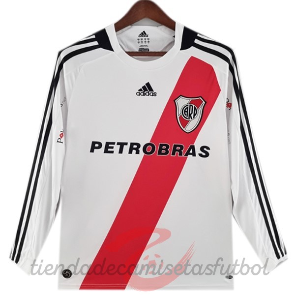 Casa Manga Larga River Plate Retro 2009 2010 Blanco Camisetas Originales Baratas