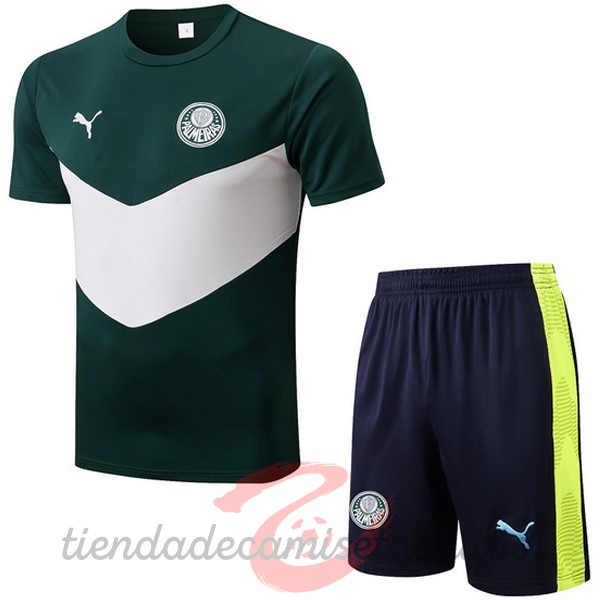 Entrenamiento Conjunto Completo Palmeiras 2022 2023 Verde Blanco Camisetas Originales Baratas