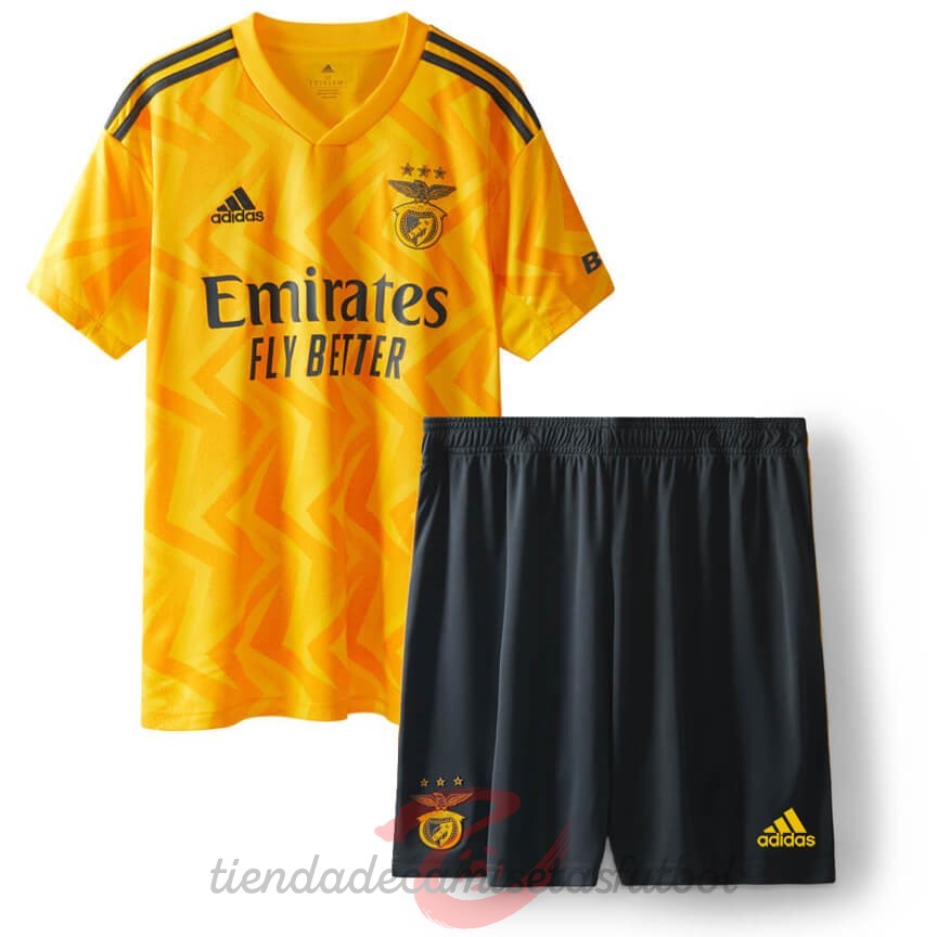 Segunda Conjunto De Niños Benfica 2022 2023 Amarillo Camisetas Originales Baratas
