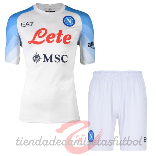 Segunda Conjunto De Niños Napoli 2022 2023 Blanco Camisetas Originales Baratas