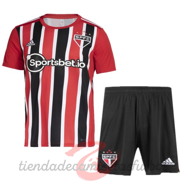 Segunda Conjunto De Niños São Paulo 2022 2023 Rojo Camisetas Originales Baratas