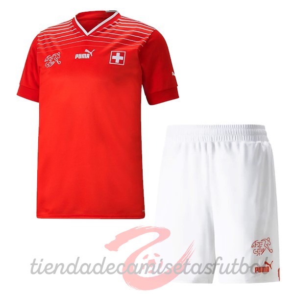 Casa Conjunto De Niños Suiza 2022 Rojo Blanco Camisetas Originales Baratas