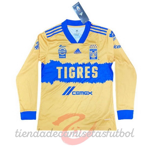 Casa Manga Larga Tigres de la UANL 2020 2021 Amarillo Camisetas Originales Baratas
