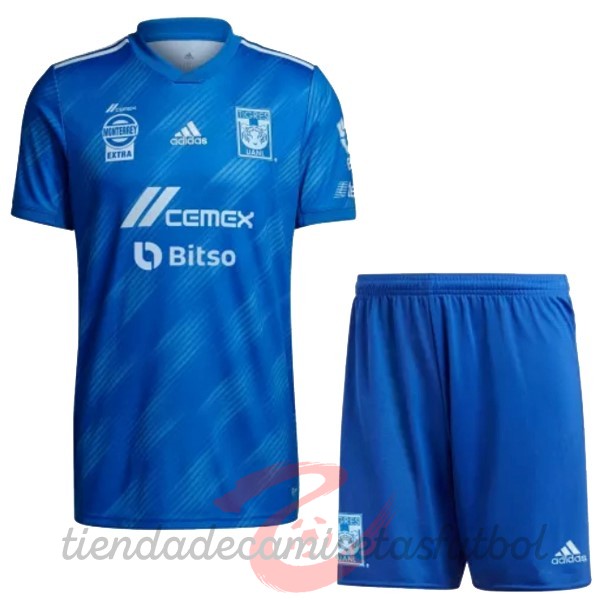 Segunda Conjunto De Niños Tigres de la UANL 2022 2023 Azul Camisetas Originales Baratas