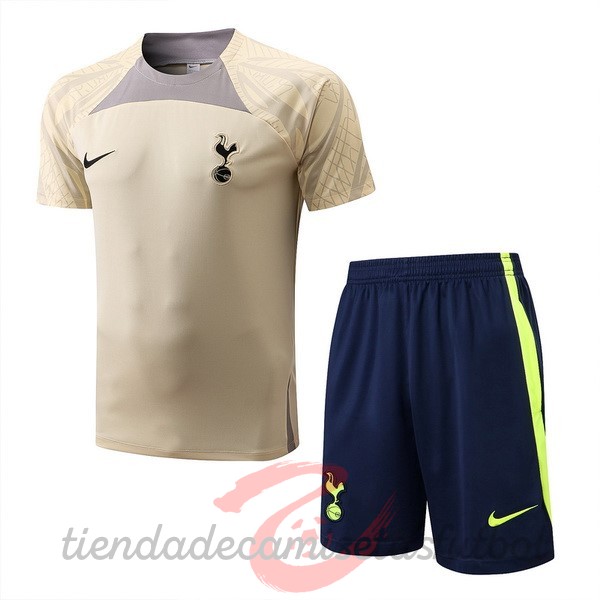 Entrenamiento Conjunto Completo Tottenham Hotspur 2022 2023 Amarillo I Negro Camisetas Originales Baratas