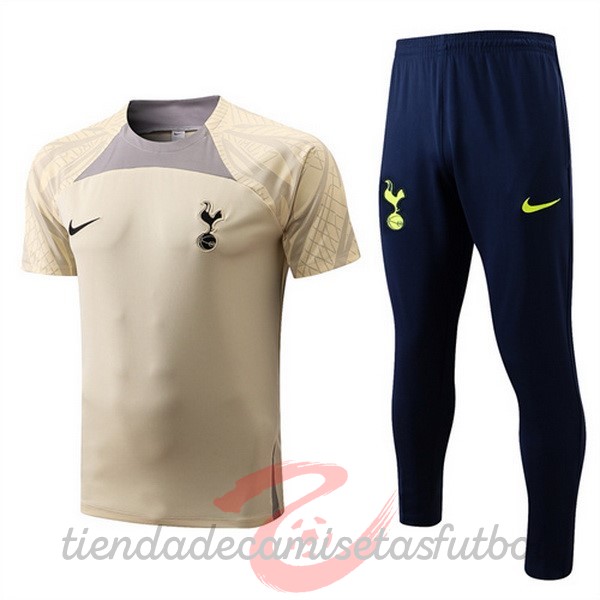 Entrenamiento Conjunto Completo Tottenham Hotspur 2022 2023 Amarillo Negro Camisetas Originales Baratas