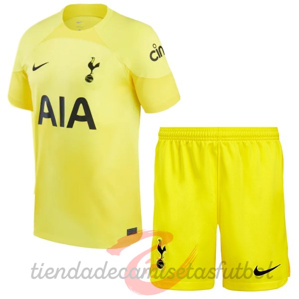 Portero Conjunto De Niños Tottenham Hotspur 2022 2023 Amarillo Camisetas Originales Baratas