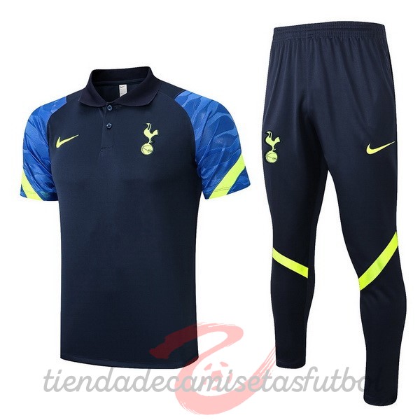 Conjunto Completo Polo Tottenham Hotspur 2022 2023 Negro Azul Camisetas Originales Baratas