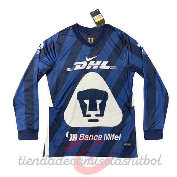 Segunda Manga Larga UNAM Pumas 2020 2021 Azul Camisetas Originales Baratas