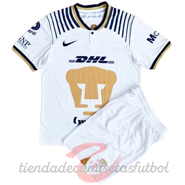 Casa Camiseta Conjunto De Niños UNAM Pumas 2022 2023 Blanco Camisetas Originales Baratas