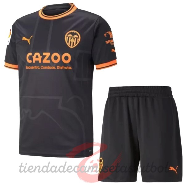 Segunda Conjunto De Niños Valencia 2022 2023 Negro Camisetas Originales Baratas