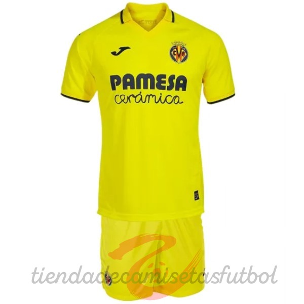 Casa Conjunto De Niños Villarreal 2022 2023 Amarillo Camisetas Originales Baratas