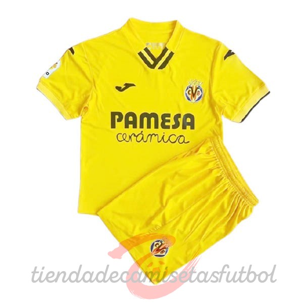 Segunda Conjunto De Niños Villarreal 2022 2023 Amarillo Camisetas Originales Baratas
