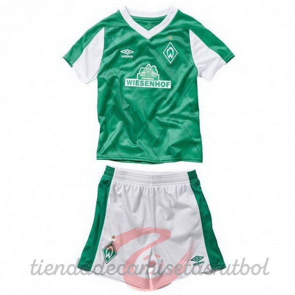 Casa Conjunto De Niños Werder Bremen 2020 2021 Verde Camisetas Originales Baratas