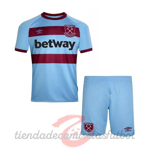 Segunda Conjunto De Niños West Ham United 2020 2021 Azul Camisetas Originales Baratas