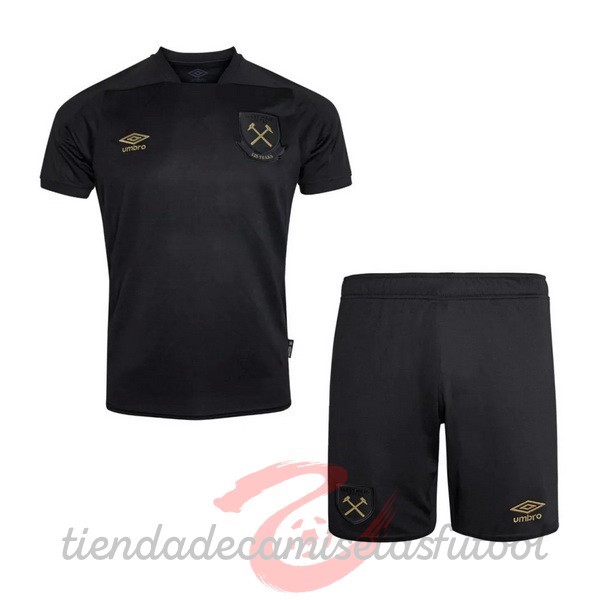 Tercera Conjunto De Niños West Ham United 2020 2021 Negro Camisetas Originales Baratas