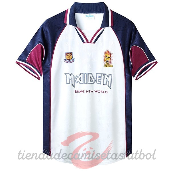 Segunda Camiseta West Ham United Retro 1999 2001 Blanco Camisetas Originales Baratas