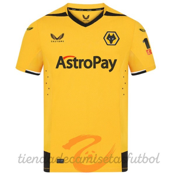 Tailandia Casa Camiseta Wolves 2022 2023 Amarillo Camisetas Originales Baratas